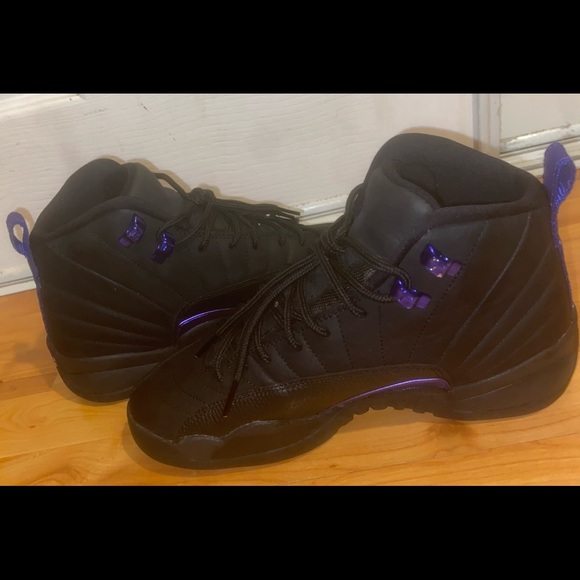 12s jordans black and purple